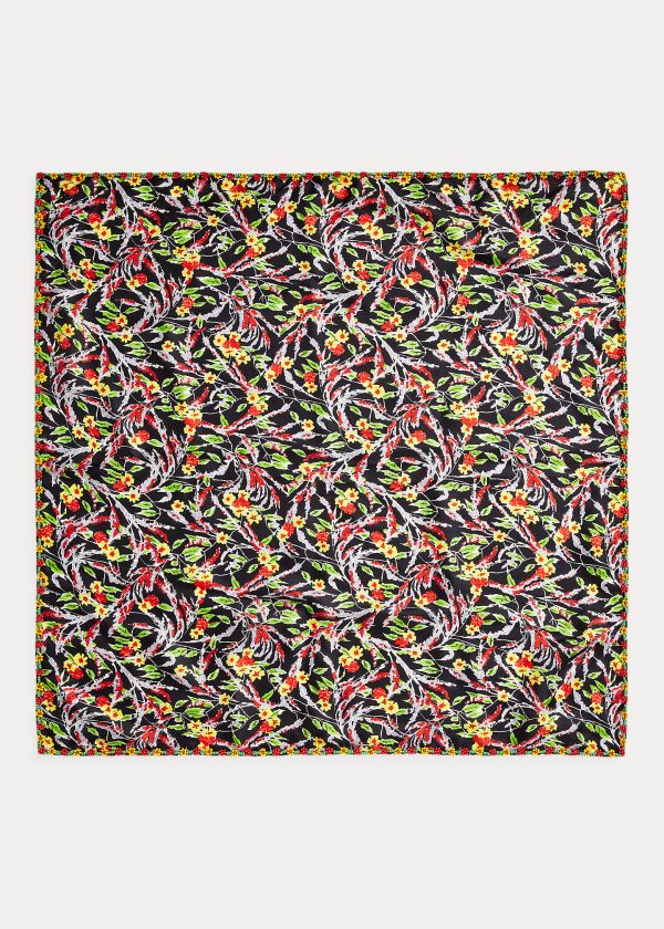 Bufandas Polo Ralph Lauren Mujer Negros / Multicolor - Daisy Silk - AEOXD5802